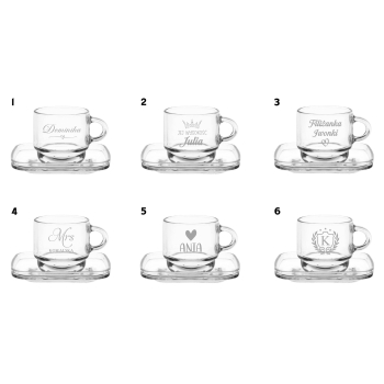 Szklana filiżanka do espresso 70 ml z grawerem personalizowany Prezent Logo