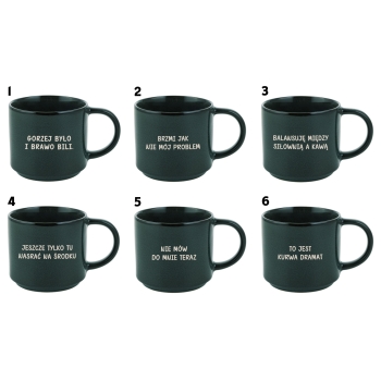 Filiżanka Kubek ceramiczny ciemny 340ml z grawerem TWÓJ NAPIS IMIĘ Prezent