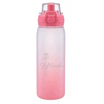 Bidon sportowy z grawerem Ustnik 850ml różowy personalizowany z imieniem