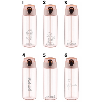 Bidon sportowy z grawerem 700ml z imieniem personalizowany Tritan pomarańcz