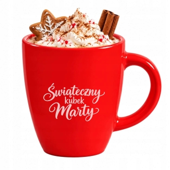 Świąteczny kubek z grawerem 310ml Logo Napis Imię Prezent Boże Narodzenie