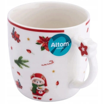 Kubek świąteczny porcelanowy z gwiazdką na uchu Święta 390 ml