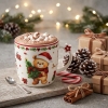 Kubek świąteczny porcelanowy z gwiazdką na uchu Misiu 390 ml