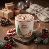 Kubek świąteczny porcelanowy z gwiazdką na uchu Prezenty 390 ml