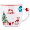 Kubek świąteczny porcelanowy z gwiazdką na uchu Prezenty 390 ml