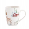 Kubek świąteczny porcelanowy Zima w lesie Święta 340 ml
