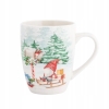 Kubek świąteczny porcelanowy Skrzat na Sankach Święta 340 ml