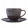 Filiżanka do kawy i herbaty ceramiczna ze spodkiem Reactive Midnight 230 ml
