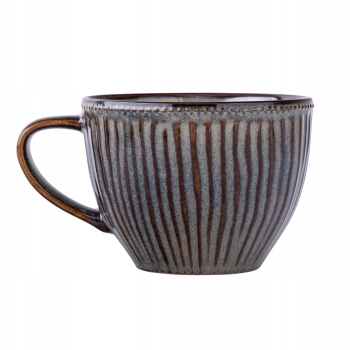 Filiżanka do kawy i herbaty ceramiczna ze spodkiem Reactive Midnight 230 ml