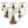 Zestaw 6 x Kubke świąteczny porcelanowy Holly Dreams Choinka 380 ml