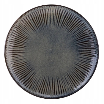 Talerz obiadowy płytki ceramiczny ryflowany Reactive Midnight 26 cm