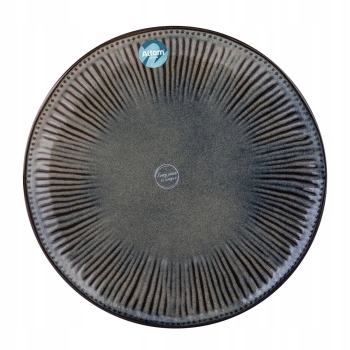 Talerz obiadowy płytki ceramiczny ryflowany Reactive Midnight 26 cm