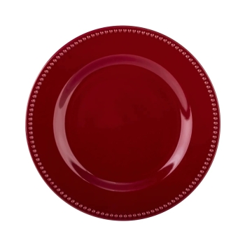 Talerz obiadowy płytki świąteczny bordowy Merlot 26,5 cm