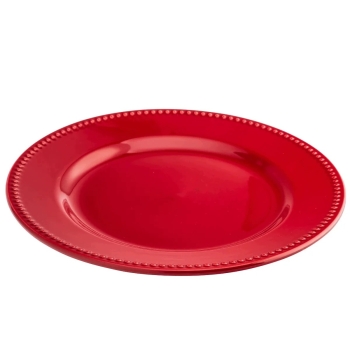Talerz obiadowy płytki świąteczny bordowy Merlot 26,5 cm