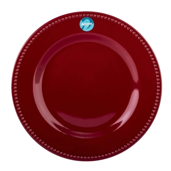 Talerz obiadowy płytki świąteczny bordowy Merlot 26,5 cm
