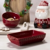 Naczynie do zapiekania ceramiczne prostokątne bordowe Merlot 27,5x15,5cm