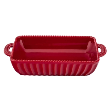 Naczynie do zapiekania ceramiczne prostokątne bordowe Merlot 27,5x15,5cm