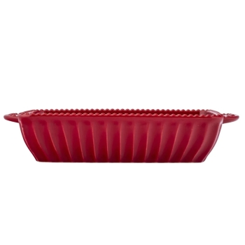 Naczynie do zapiekania ceramiczne prostokątne bordowe Merlot 27,5x15,5cm