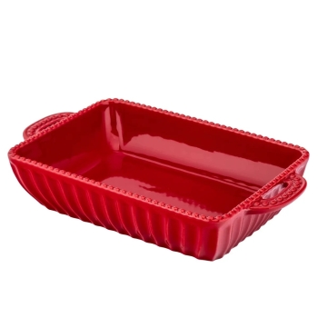 Naczynie do zapiekania ceramiczne prostokątne bordowe Merlot 27,5x15,5cm