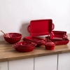 Naczynie do zapiekania ceramiczne OWALNE Bordowe Merlot 27x16x5,5 cm 770ml
