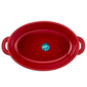 Naczynie do zapiekania ceramiczne OWALNE Bordowe Merlot 27x16x5,5 cm 770ml