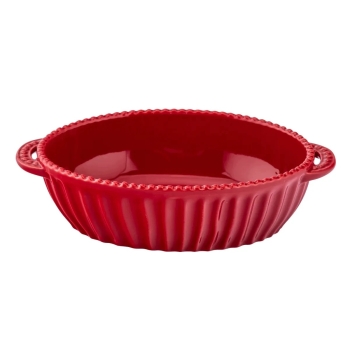 Małe Naczynie do serwowania ceramiczne Bordowe Merlot Owalne 20x12 cm 400ml