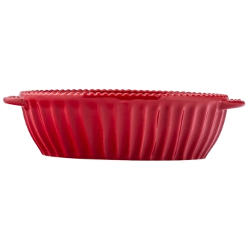 Małe Naczynie do serwowania ceramiczne Bordowe Merlot Owalne 20x12 cm 400ml
