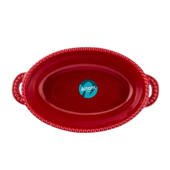 Małe Naczynie do serwowania ceramiczne Bordowe Merlot Owalne 20x12 cm 400ml