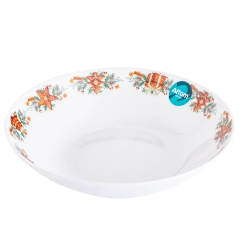 Talerz obiadowy głęboki świąteczny do zupy Piernikowy Domek 20 cm