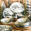 Serwis obiadowy Zimowy zestaw talerzy Winter Bear 18el 6 osób